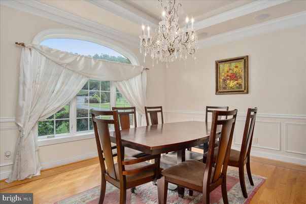 Chandelier, Dining room, Interior, Wood Texture Flooring