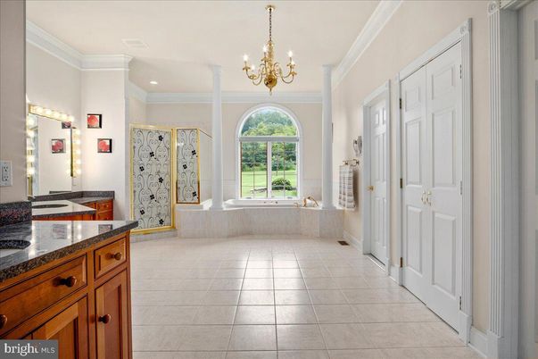 Bathroom, Chandelier, Interior, Recessed Lighting