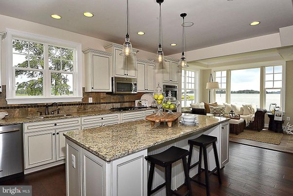 Interior, Kitchen, Living room, Pendant Lights, Recessed Lighting, Stainless Steel Appliances, Wood Texture Flooring