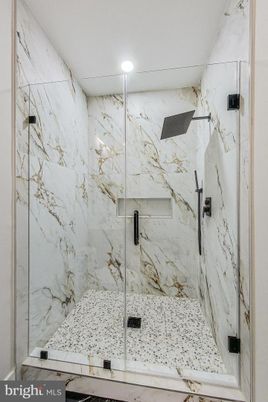 Bathroom, Glass Shower, Interior, Marble Walls, Recessed Lighting