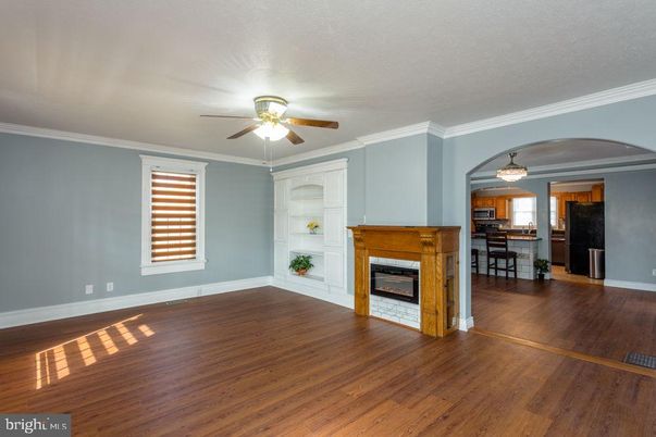 Empty room, Fireplace, Interior, Wood Texture Flooring