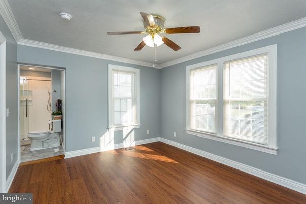 Bathroom, Empty room, Glass Shower, Interior, Wood Texture Flooring