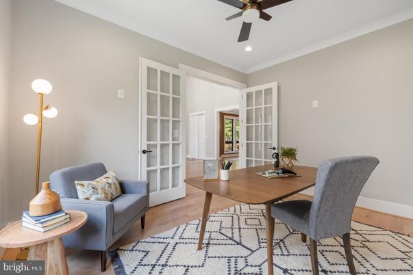 Home Office, Interior, Recessed Lighting, Wood Texture Flooring