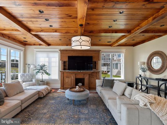 Fireplace, Interior, Living room, Pendant Lights, Wooden Beams, Wooden Ceilings