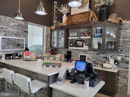 Home Office, Interior, Pendant Lights, Stone Walls