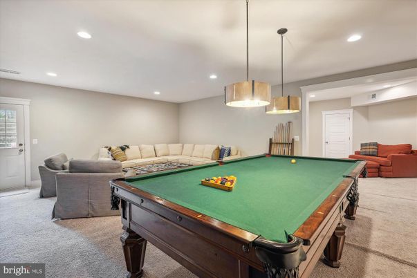Billiard Table, Game Room, Interior, Living room, Pendant Lights, Recessed Lighting