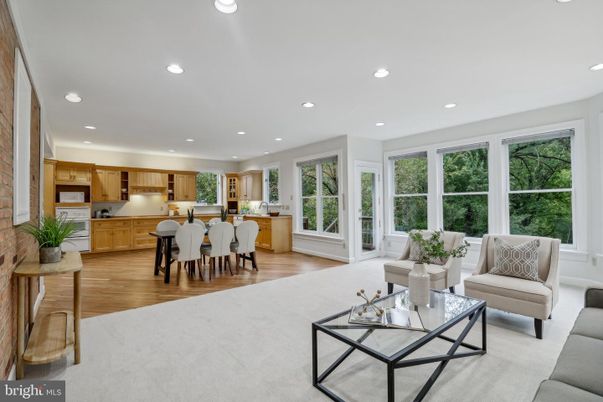 Interior, Kitchen, Living room, Recessed Lighting, Wood Texture Flooring