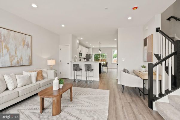 Interior, Kitchen, Living room, Pendant Lights, Recessed Lighting, Wood Texture Flooring