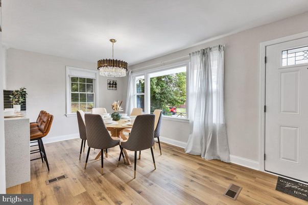 Chandelier, Dining room, Interior, Wood Texture Flooring
