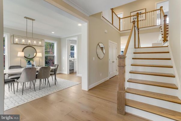 Dining room, Interior, Pendant Lights, Recessed Lighting, Wood Texture Flooring