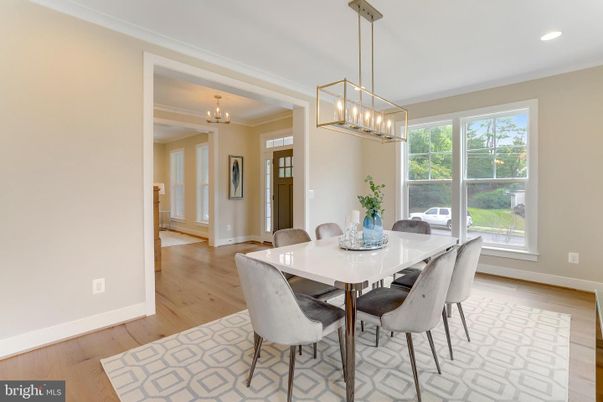 Chandelier, Dining room, Interior, Pendant Lights, Recessed Lighting, Wood Texture Flooring
