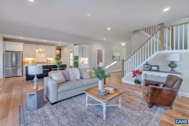 Dining room, Interior, Kitchen, Living room, Pendant Lights, Recessed Lighting, Stainless Steel Appliances, Wood Texture Flooring