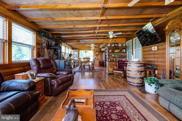 Dining room, Interior, Living room, Wooden Beams, Wooden Ceilings, Wood Texture Flooring, Wooden Walls
