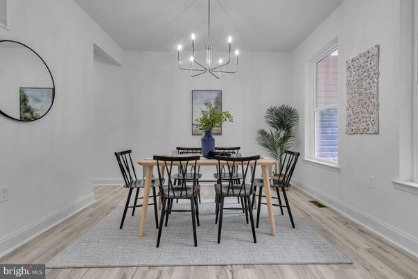 Chandelier, Dining room, Interior, Wood Texture Flooring