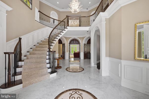 Chandelier, Interior, Marble, Recessed Lighting