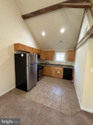 Interior, Kitchen, Recessed Lighting, Wooden Beams