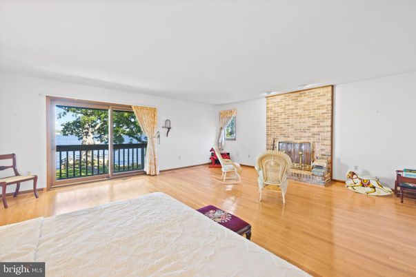 Bedroom, Fireplace, Interior, Wood Texture Flooring