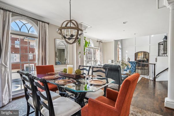 Chandelier, Dining room, Interior, Living room, Pendant Lights, Recessed Lighting, Wood Texture Flooring