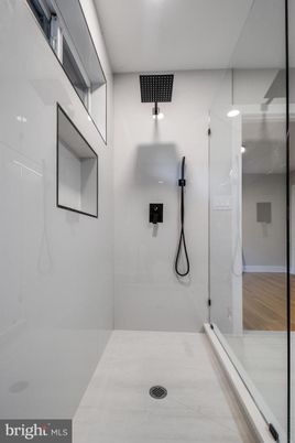 Bathroom, Glass Shower, Interior, Wood Texture Flooring