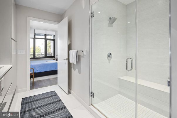 Bathroom, Glass Shower, Interior, Wood Texture Flooring