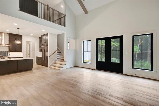 Interior, Kitchen, Pendant Lights, Recessed Lighting, Wooden Beams, Wood Texture Flooring