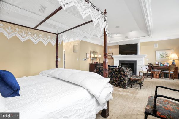Bedroom, Fireplace, Interior