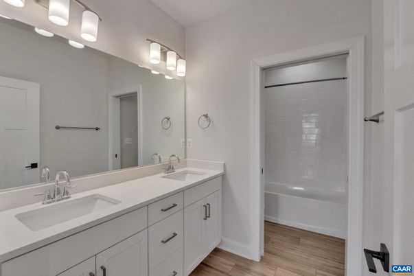 Bathroom, Dual Sink Vanities, Interior, Wood Texture Flooring