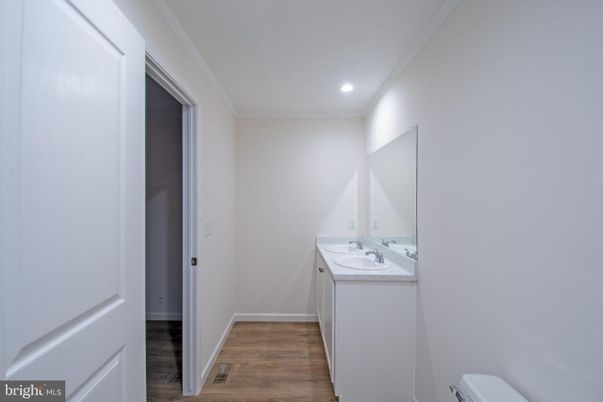 Bathroom, Interior, Recessed Lighting, Wood Texture Flooring