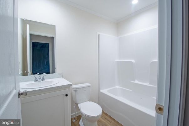 Bathroom, Interior, Recessed Lighting, Wood Texture Flooring