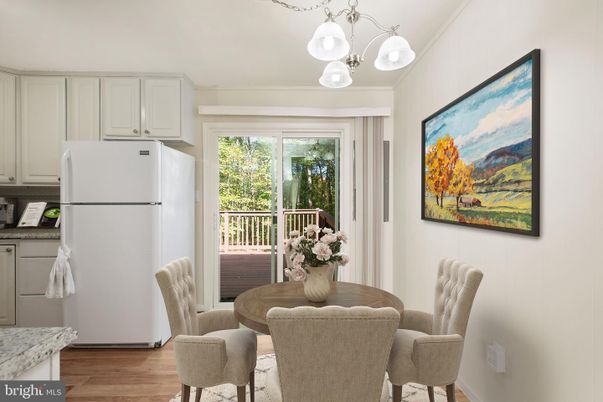 Dining room, Interior, Kitchen, Pendant Lights, Wood Texture Flooring