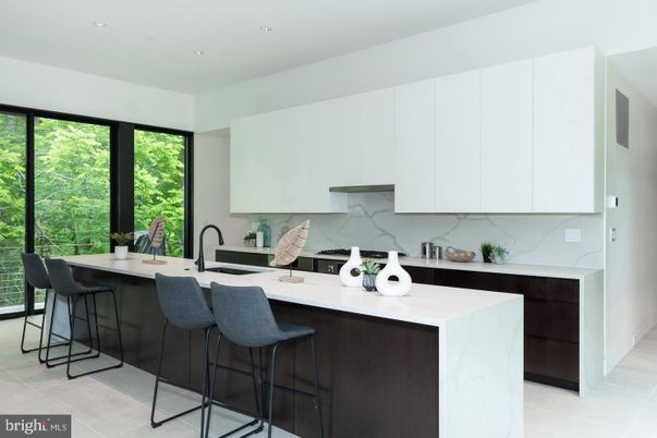 Interior, Kitchen, Marble Walls, Recessed Lighting