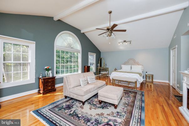 Bedroom, Fireplace, Interior, Wood Texture Flooring