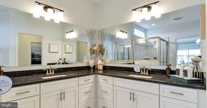 Bathroom, Dual Sink Vanities, Glass Shower, Interior