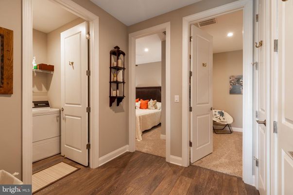 Interior, Recessed Lighting, Utility Closets, Washer, Wood Texture Flooring