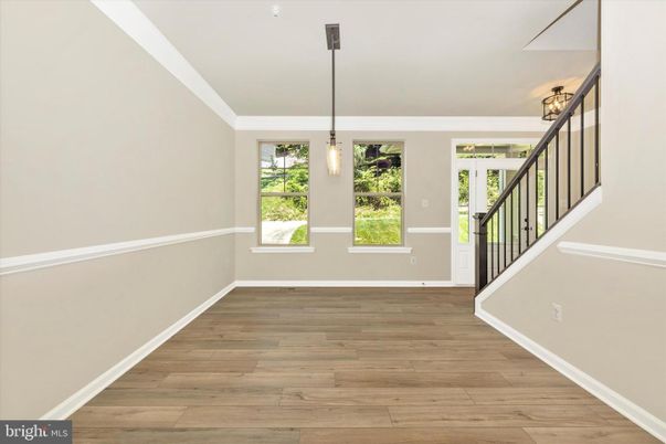 Empty room, Interior, Pendant Lights, Wood Texture Flooring