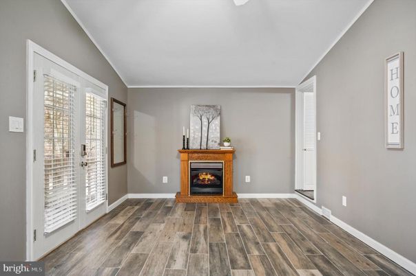 Empty room, Fireplace, Interior, Wood Texture Flooring