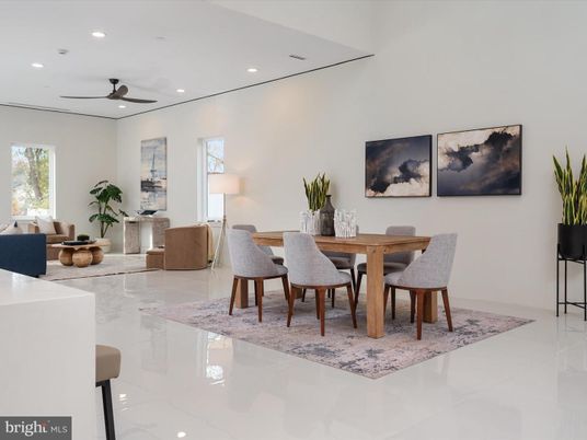 Dining room, Interior, Marble, Recessed Lighting