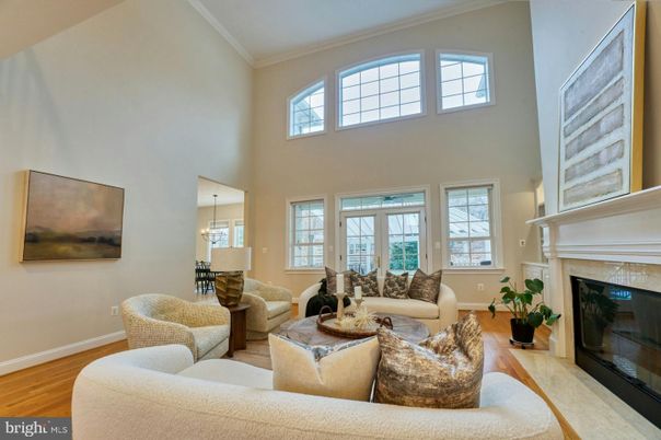 Fireplace, Interior, Living room, Pendant Lights, Wood Texture Flooring