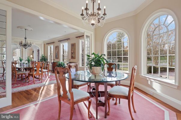 Chandelier, Dining room, Interior, Wood Texture Flooring