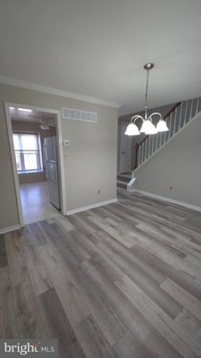 Empty room, Interior, Pendant Lights, Wood Texture Flooring