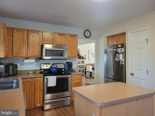 Interior, Kitchen, Stainless Steel Appliances, Wood Texture Flooring