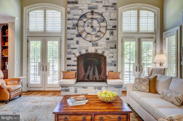 Fireplace, Interior, Living room, Stone Walls, Wood Texture Flooring