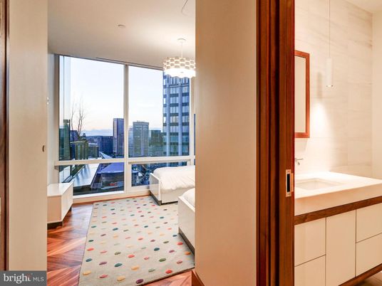 Bathroom, Bedroom, Interior, Pendant Lights, Wood Texture Flooring