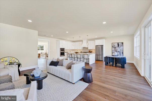 Interior, Kitchen, Living room, Pendant Lights, Recessed Lighting, Stainless Steel Appliances, Wood Texture Flooring