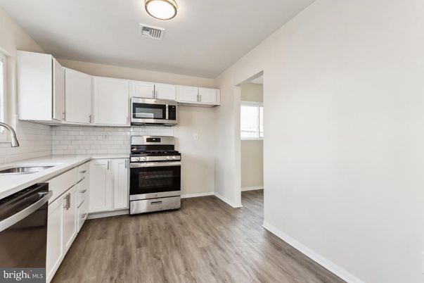 Interior, Kitchen, Stainless Steel Appliances, Wood Texture Flooring