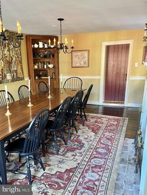 Chandelier, Dining room, Interior, Wood Texture Flooring