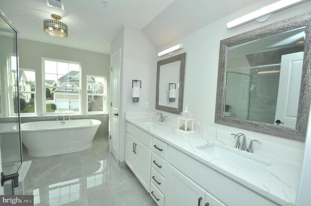 Bathroom, Dual Sink Vanities, Free Standing Baths, Glass Shower, Interior