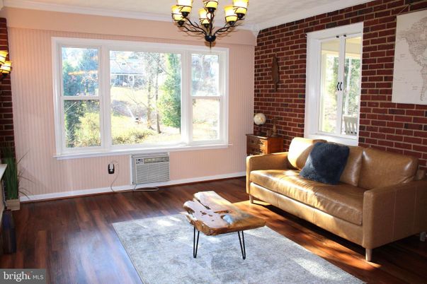 Chandelier, Interior, Living room, Stone Walls, Wood Texture Flooring