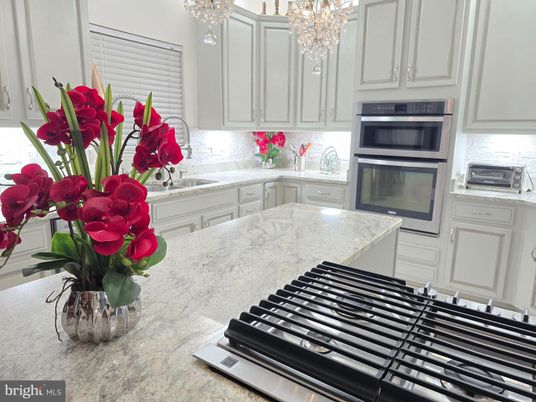 Chandelier, Interior, Kitchen, Stainless Steel Appliances