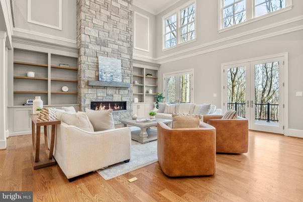 Fireplace, Interior, Living room, Stone Walls, Wood Texture Flooring
